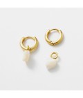 Earrings | Sofia Hoops | White