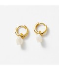 Earrings | Sofia Hoops | White
