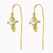 Earrings | Gabi Thread Earring | Blue Topaz