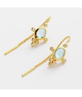 Earrings | Gabi Thread Earring | Blue Topaz