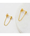 Earrings | Crystal Chain Wrap Earring | Gold Earrings | Crystal Chain Wrap Earring | Gold