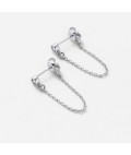 Earrings | Crystal Chain Wrap Earring | Silver Earrings | Crystal Chain Wrap Earring | Silver