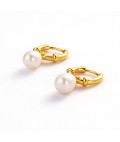 Earrings | Tessa Pearl Hoop | Gold