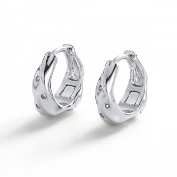 Earrings | June Hoop | Silver