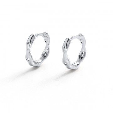 Earrings | June Huggie | Silver