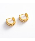 Earrings | Kira Huggie | Gold Clear