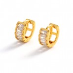 Earrings | Kira Huggie | Gold Clear