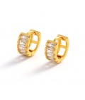 Earrings | Kira Huggie | Gold Clear