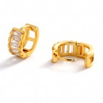 Earrings | Kira Huggie | Gold Clear