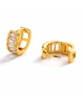 Earrings | Kira Huggie | Gold Clear