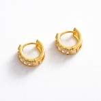 Earrings | Kira Huggie | Gold Clear