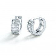 Earrings | Kira Huggie | Silver Clear