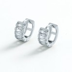 Earrings | Kira Huggie | Silver Clear