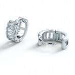 Earrings | Kira Huggie | Silver Clear