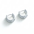 Earrings | Kira Huggie | Silver Clear