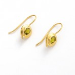 Earrings | Olive | Gold | Handmade