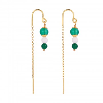 Earrings | Amelia Thread Earrings | Green