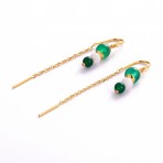 Earrings | Amelia Thread Earrings | Green