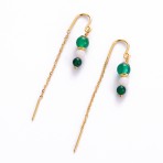 Earrings | Amelia Thread Earrings | Green