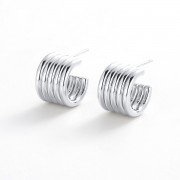 Earrings | Jade Hoop | Silver