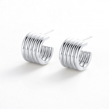 Earrings | Jade Hoop | Silver
