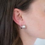 Earrings | Jade Hoop | Silver