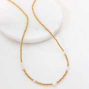 Necklace | Jasmin Pearl Necklace | Gold